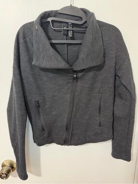 adidas Women's Dark Grey Zip-Up Bomber Jacket